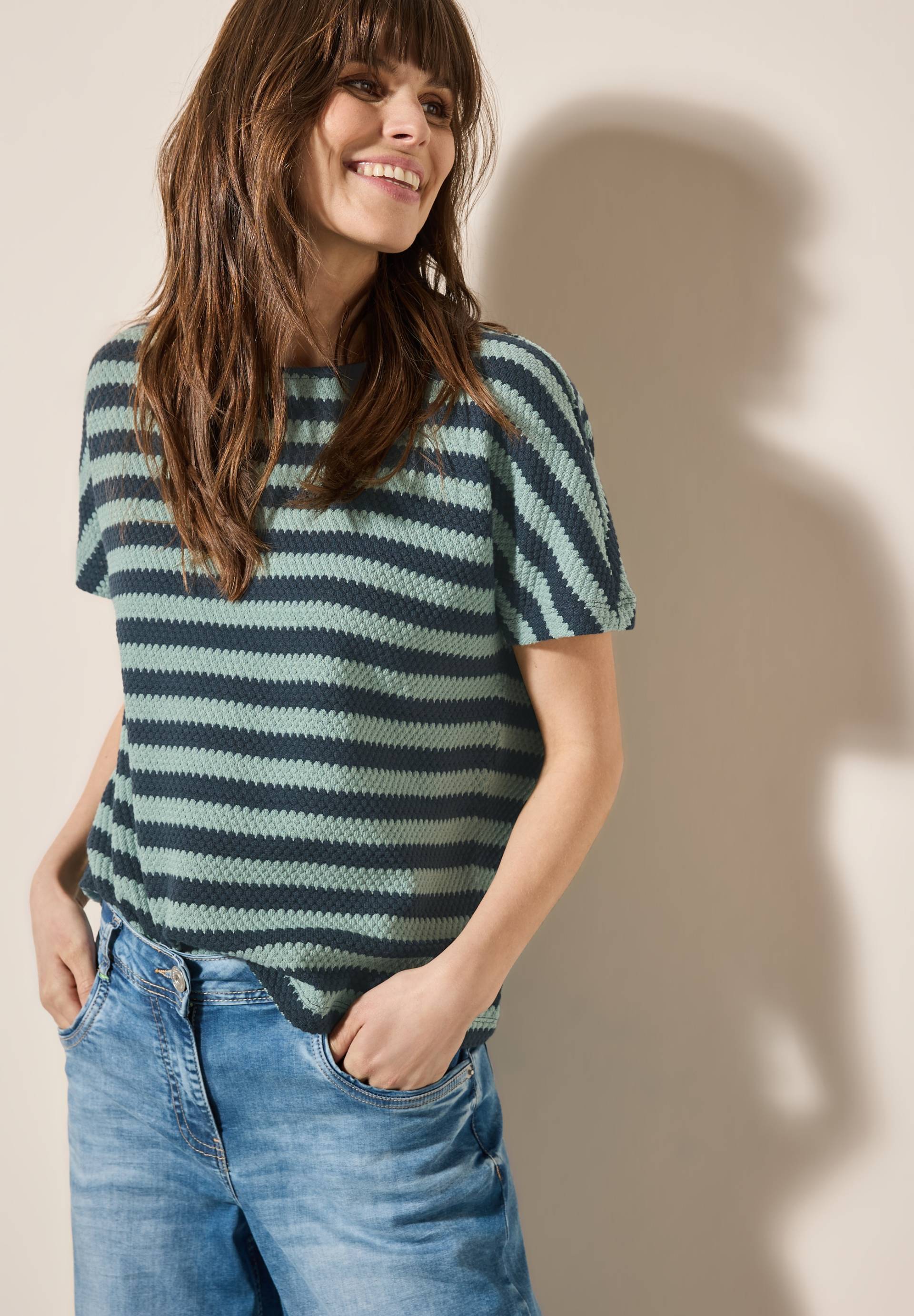 Cecil T-Shirt, gestreift, mit U-Boot-Ausschnitt von Cecil