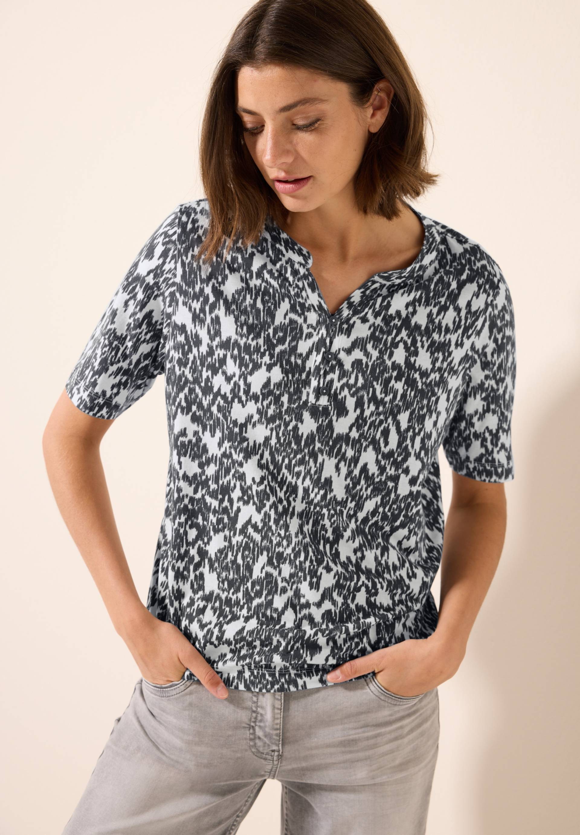 Cecil T-Shirt, im Tunika-Look und und mit Minimal-Print von Cecil
