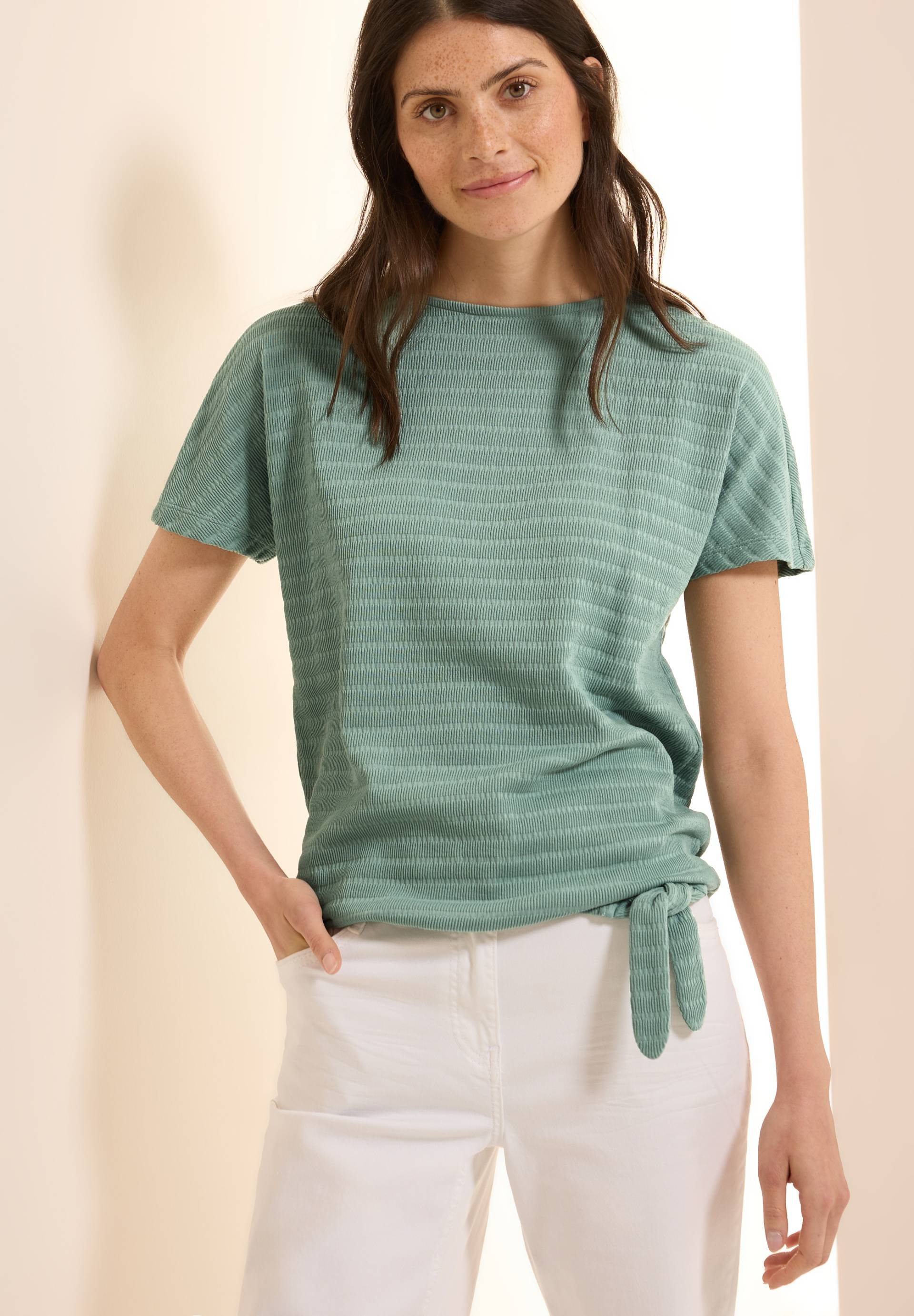 Cecil T-Shirt, in Smok-Optik und mit Knoten-Detail Cecil T-Shirt, in Smok-Optik und mit Knoten-Detail von Cecil