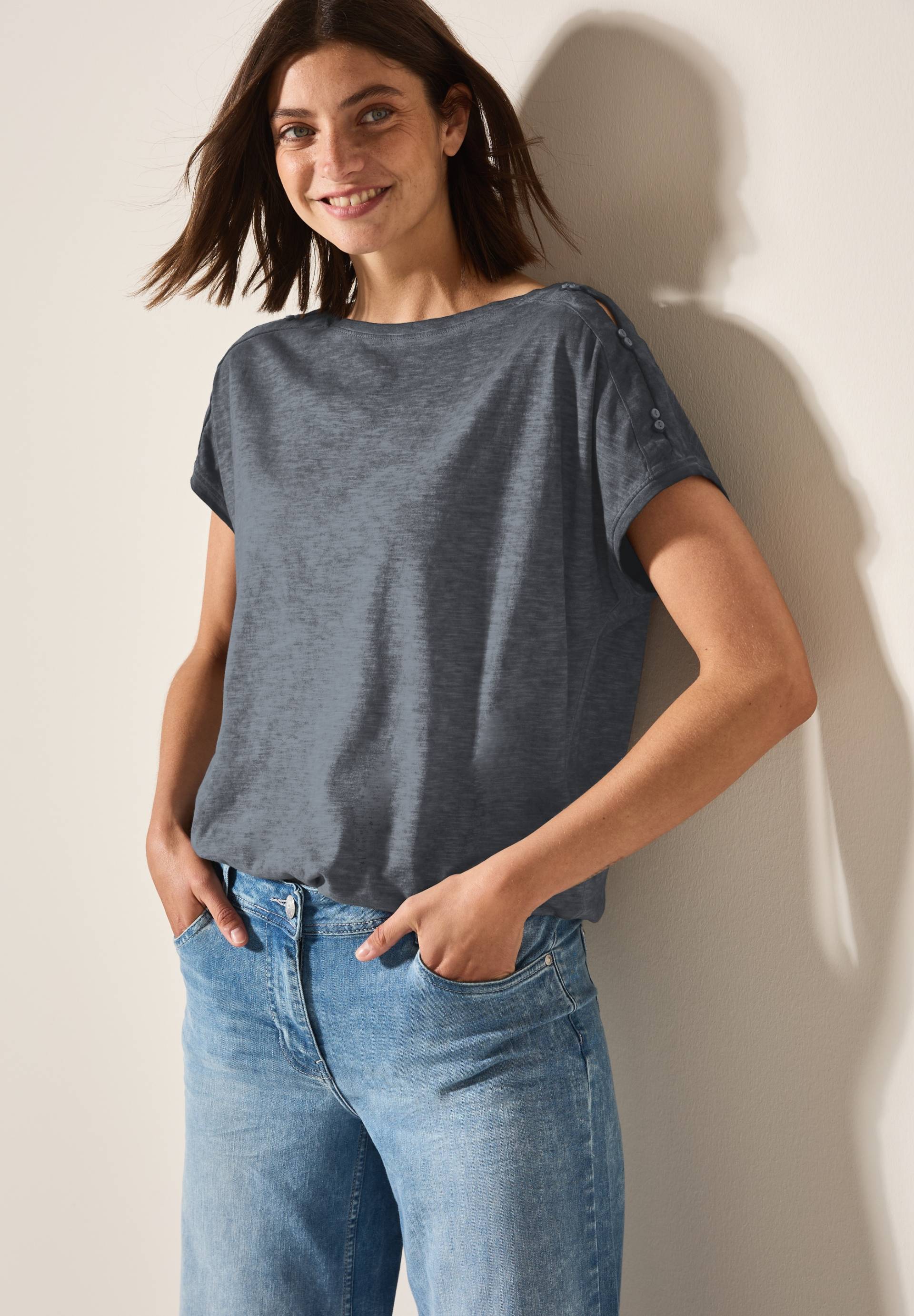 Cecil T-Shirt, mit Knopfdetail von Cecil