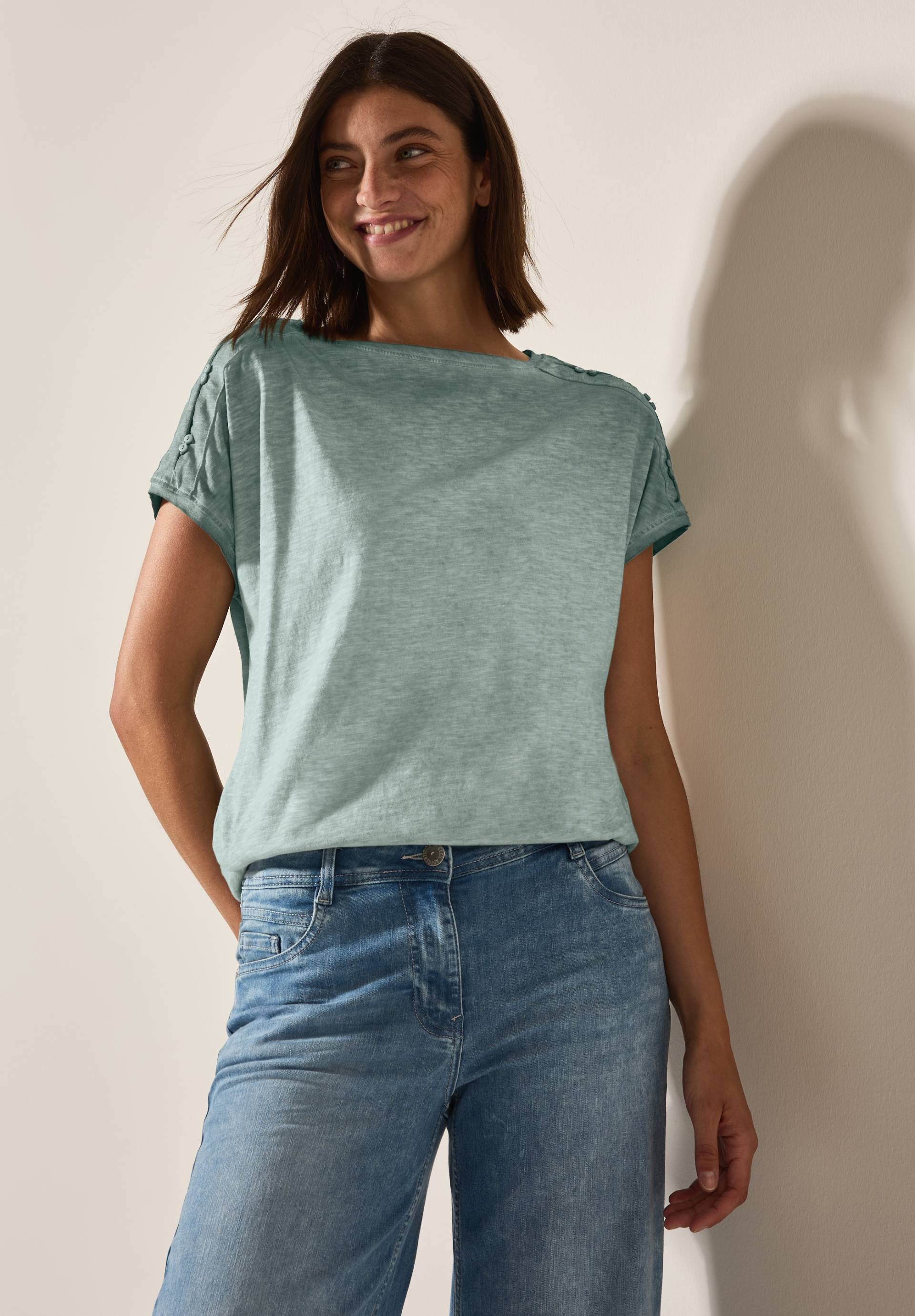 Cecil T-Shirt, mit Knopfdetail von Cecil