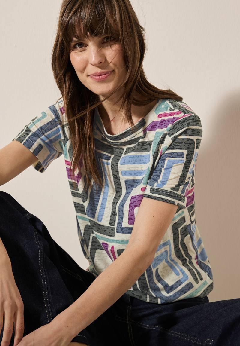 Cecil T-Shirt, mit Print und Burn-Out-Optik von Cecil