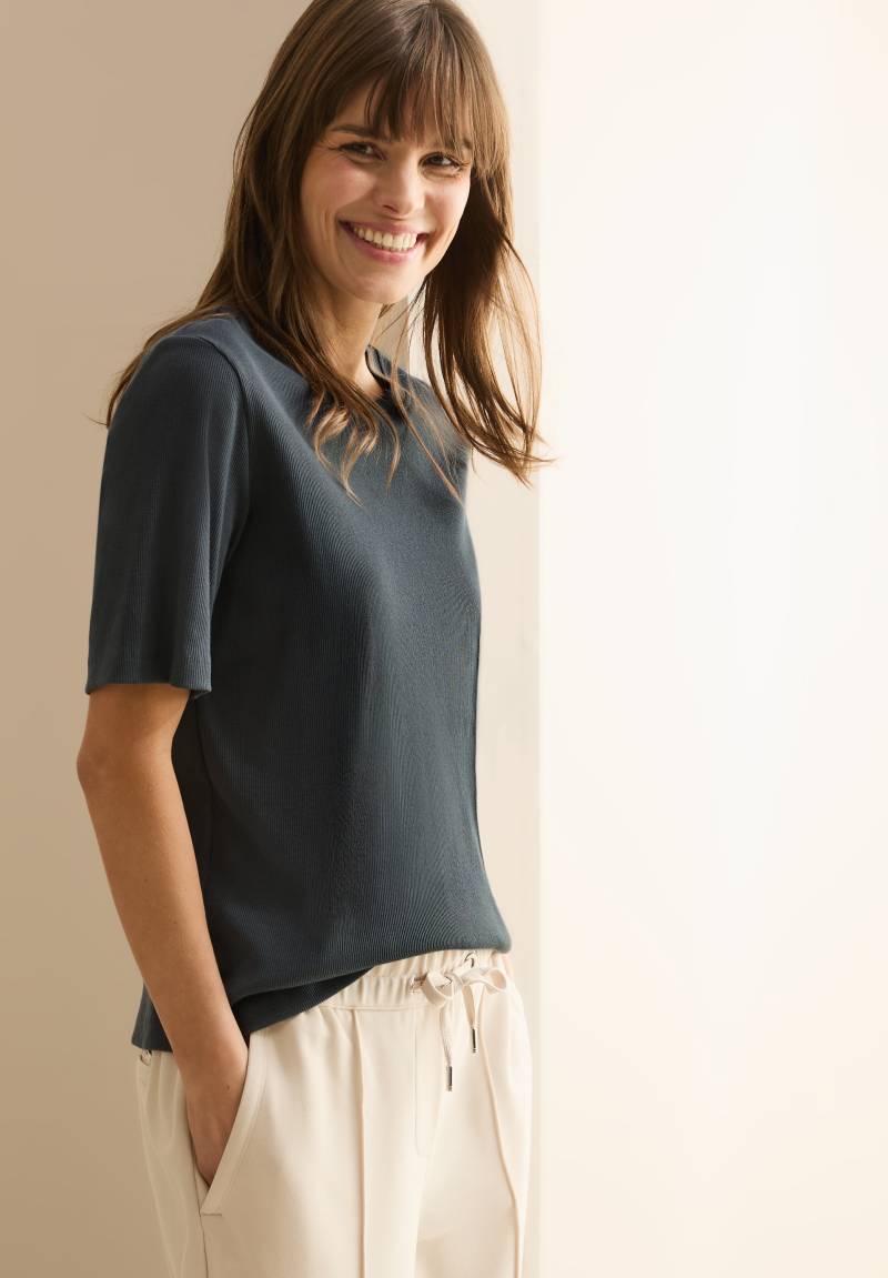 Cecil T-Shirt, mit feiner Ripp Struktur von Cecil