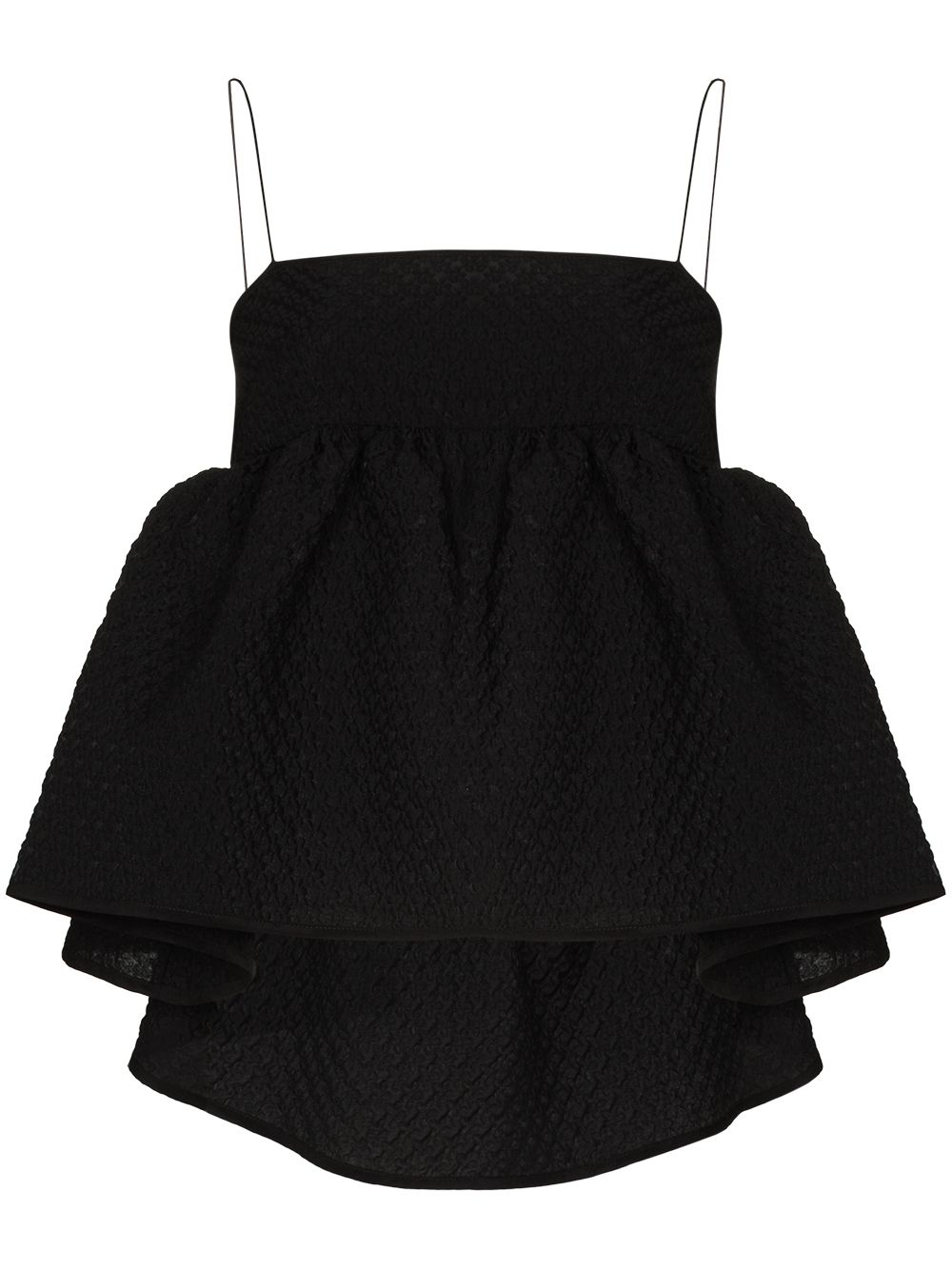 Cecilie Bahnsen Selena ruffled textured top - Black von Cecilie Bahnsen