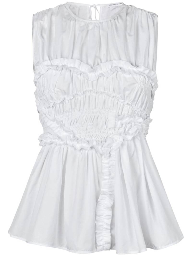 Cecilie Bahnsen Ubelle ruffled peplum cotton top - White von Cecilie Bahnsen