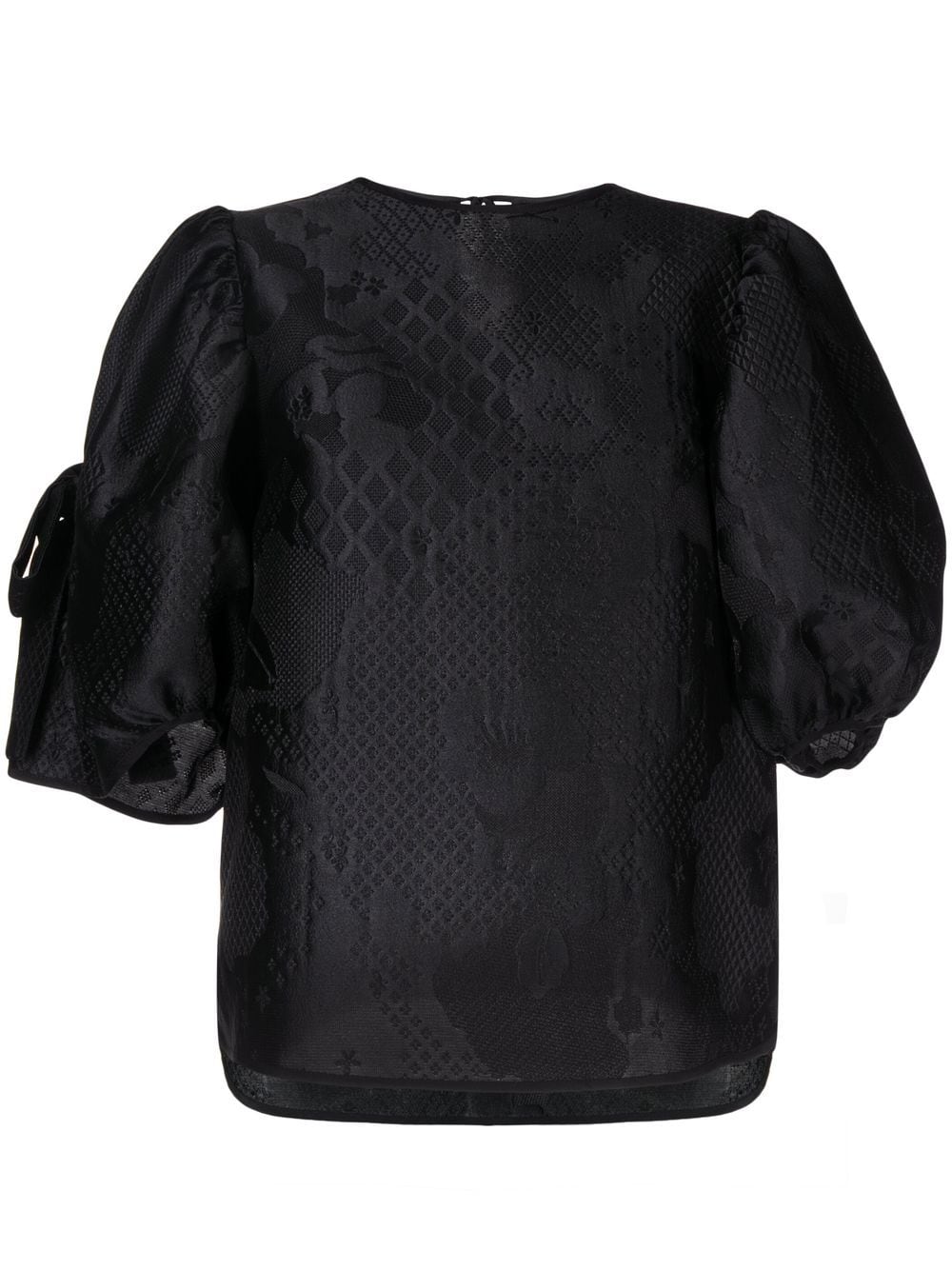 Cecilie Bahnsen cropped puff-sleeve blouse - Black von Cecilie Bahnsen