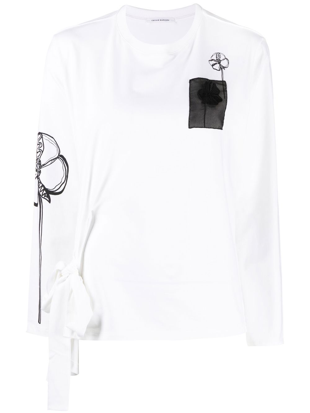 Cecilie Bahnsen floral-print long-sleeve T-shirt - White von Cecilie Bahnsen