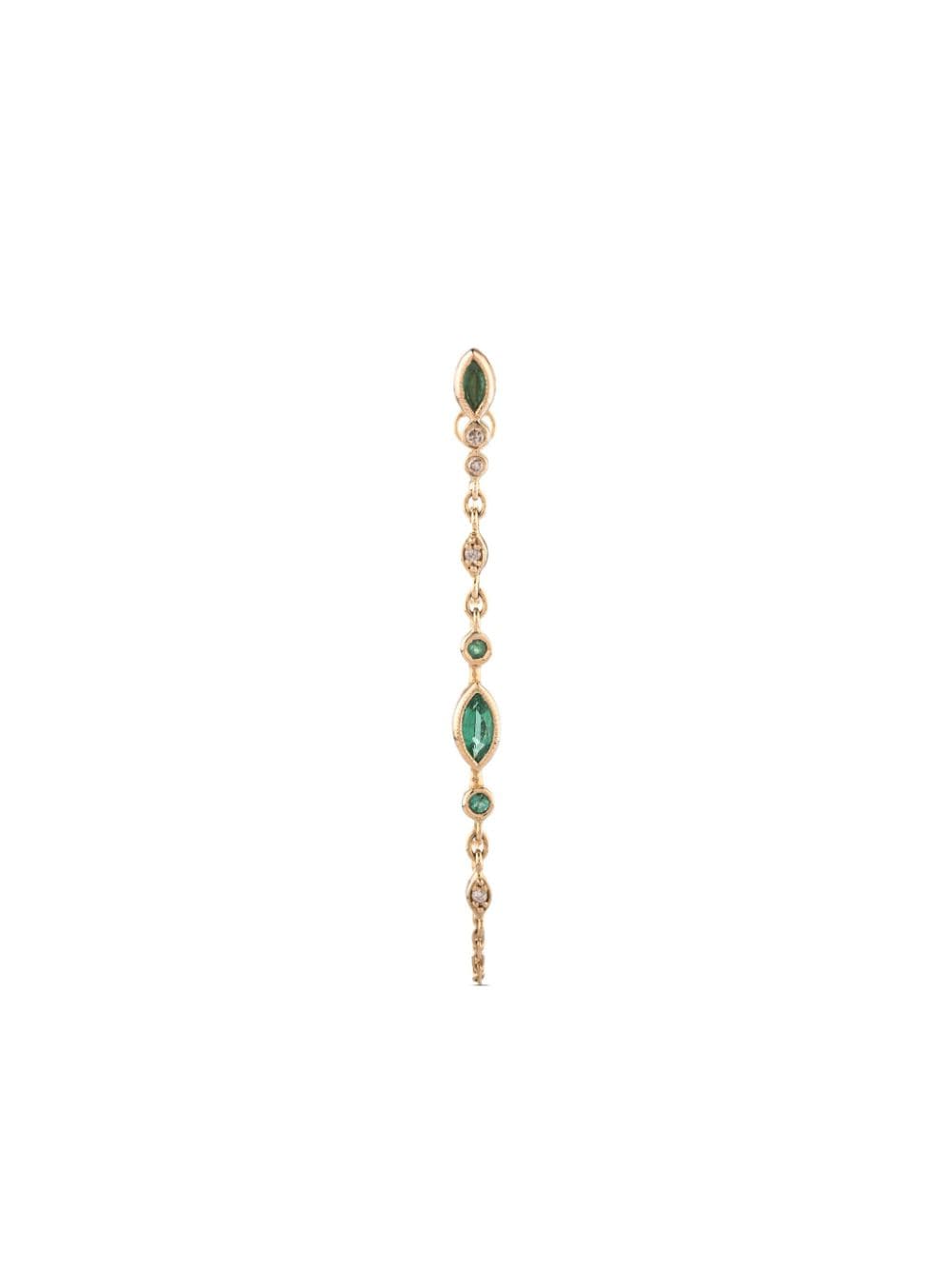 Celine Daoust 14kt yellow gold emerald and diamond drop earring von Celine Daoust