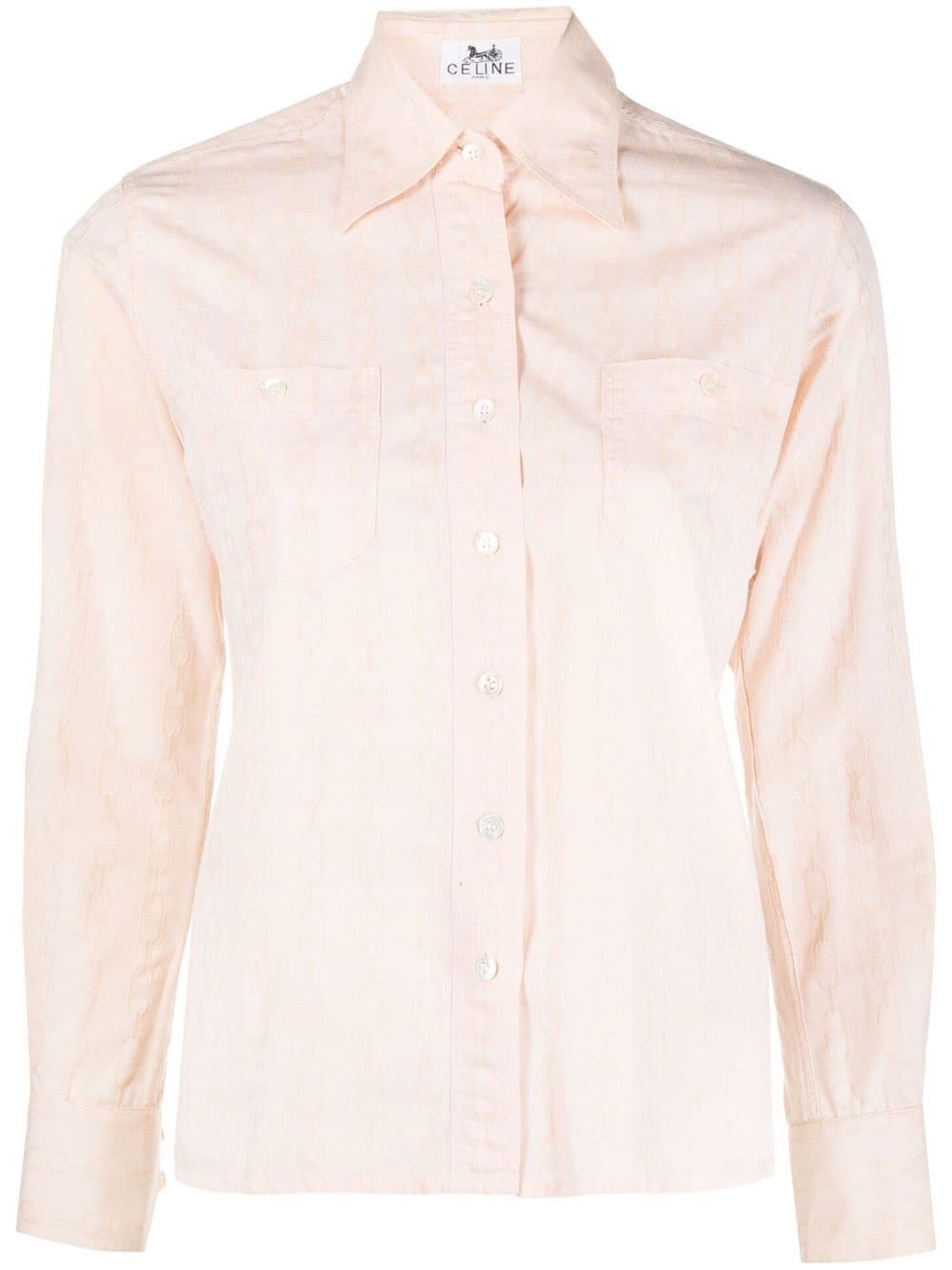 Céline Pre-Owned 1970s graphic-print cotton shirt - Pink von Céline Pre-Owned
