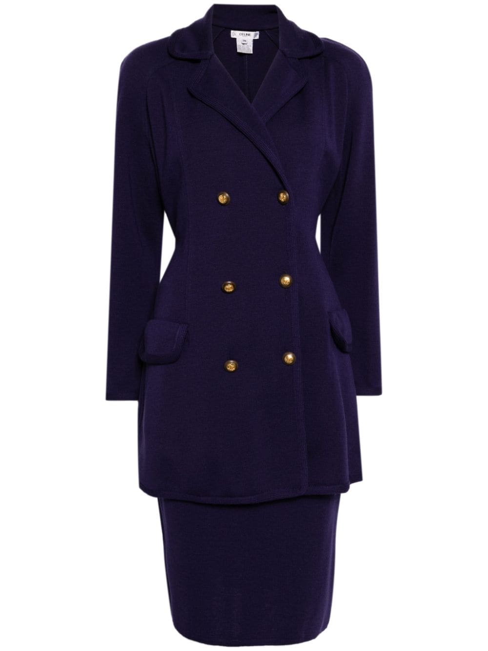 Céline Pre-Owned double-breasted wool skirt suit - Purple von Céline Pre-Owned