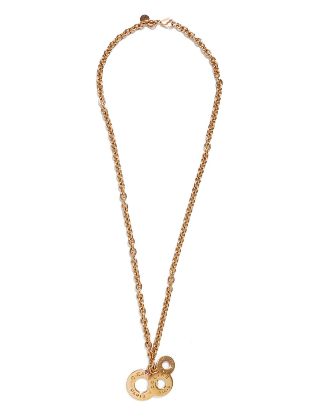 Céline Pre-Owned logo-pendant chain necklace - Gold von Céline Pre-Owned