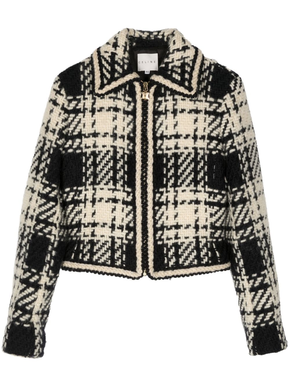 Céline Pre-Owned plaid-check wool jacket - Black von Céline Pre-Owned