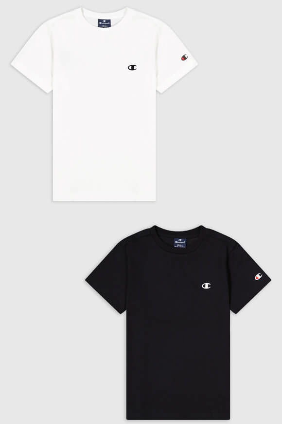 Champion Doppelpack T-Shirts | White + Black | Jungen  | XL von Champion