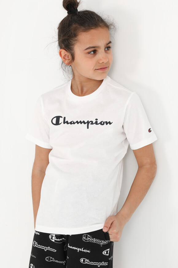 Champion T-Shirt | White + Black | Jungen  | M von Champion
