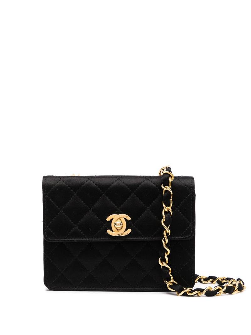 CHANEL Pre-Owned 1990 CC diamond-quilted mini shoulder bag - Black von CHANEL Pre-Owned