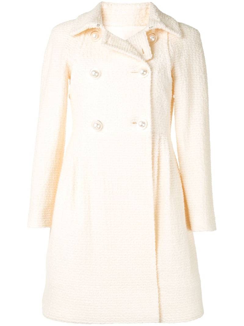 CHANEL Pre-Owned 1990s double-breasted bouclé coat - White von CHANEL Pre-Owned