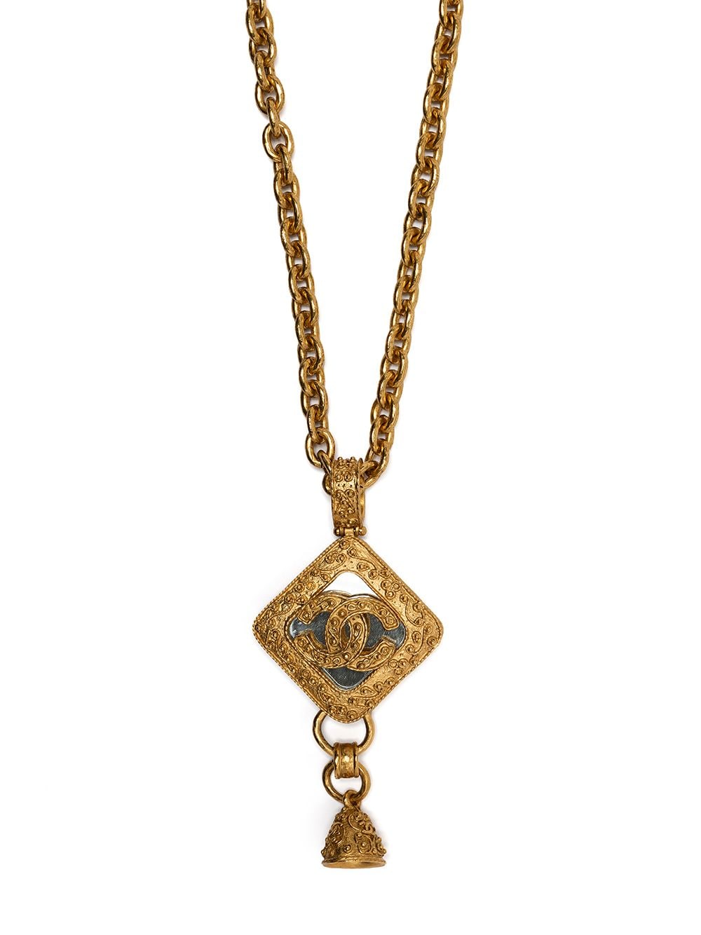 CHANEL Pre-Owned 1994 CC Bell charm chain necklace - Gold von CHANEL Pre-Owned