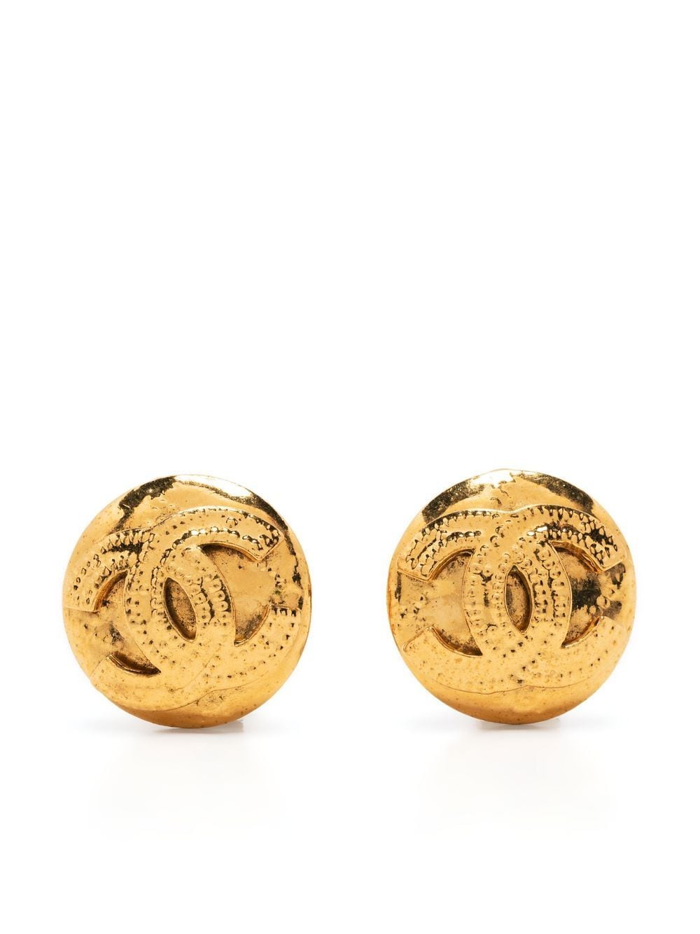 CHANEL Pre-Owned 1994 CC button earrings - Gold von CHANEL Pre-Owned