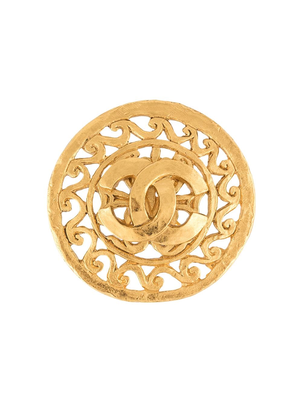 CHANEL Pre-Owned 1995 CC medallion brooch - Gold von CHANEL Pre-Owned