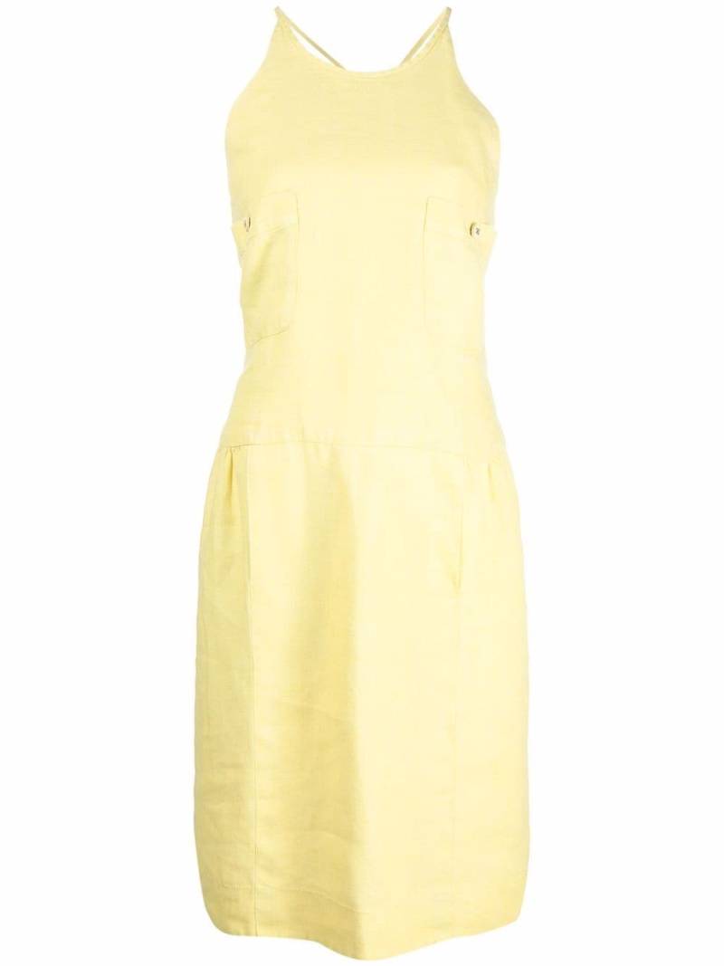 CHANEL Pre-Owned 1996 crossover-strap linen dress - Yellow von CHANEL Pre-Owned
