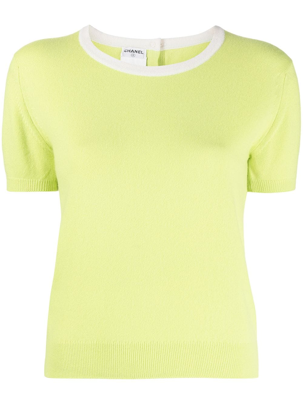 CHANEL Pre-Owned 1996 short-sleeved cashmere knitted top - Green von CHANEL Pre-Owned