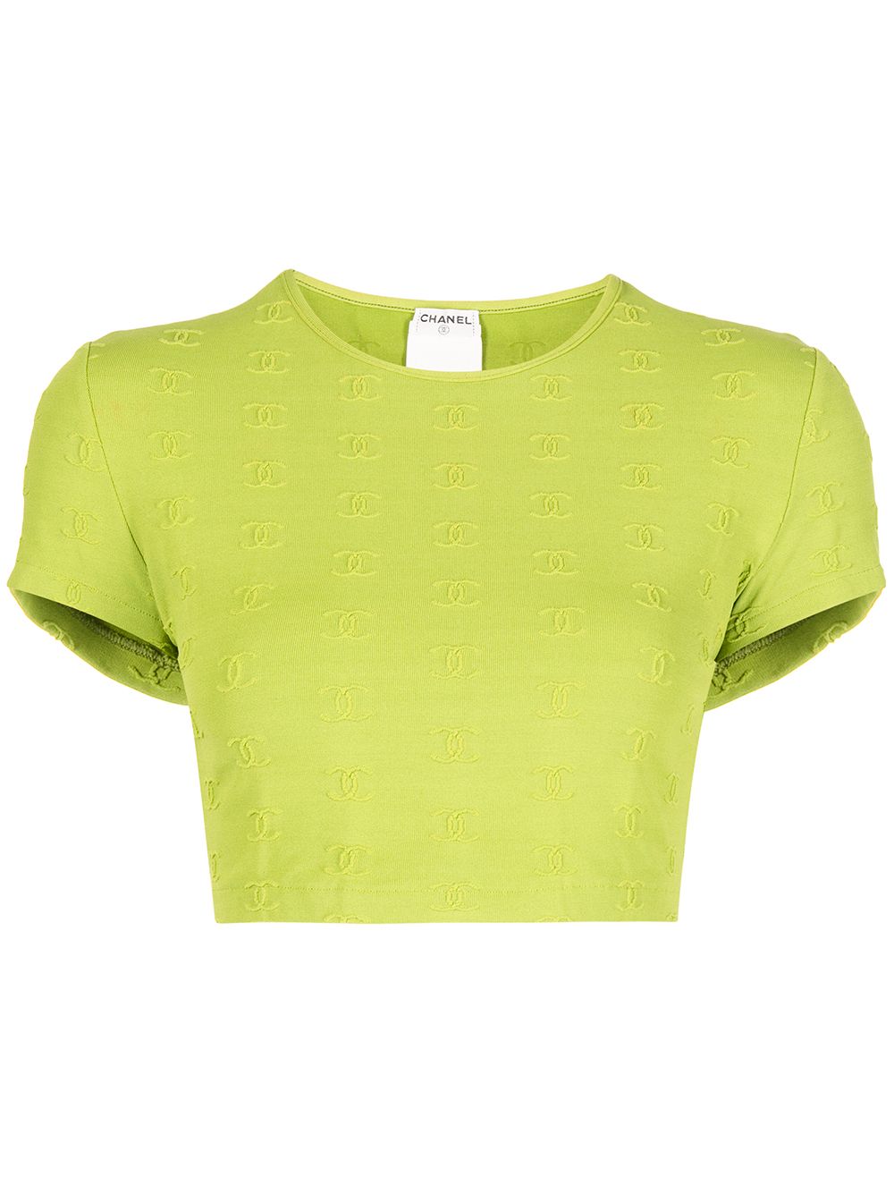 CHANEL Pre-Owned 1997 CC logo-embroidered cropped T-shirt - Green von CHANEL Pre-Owned