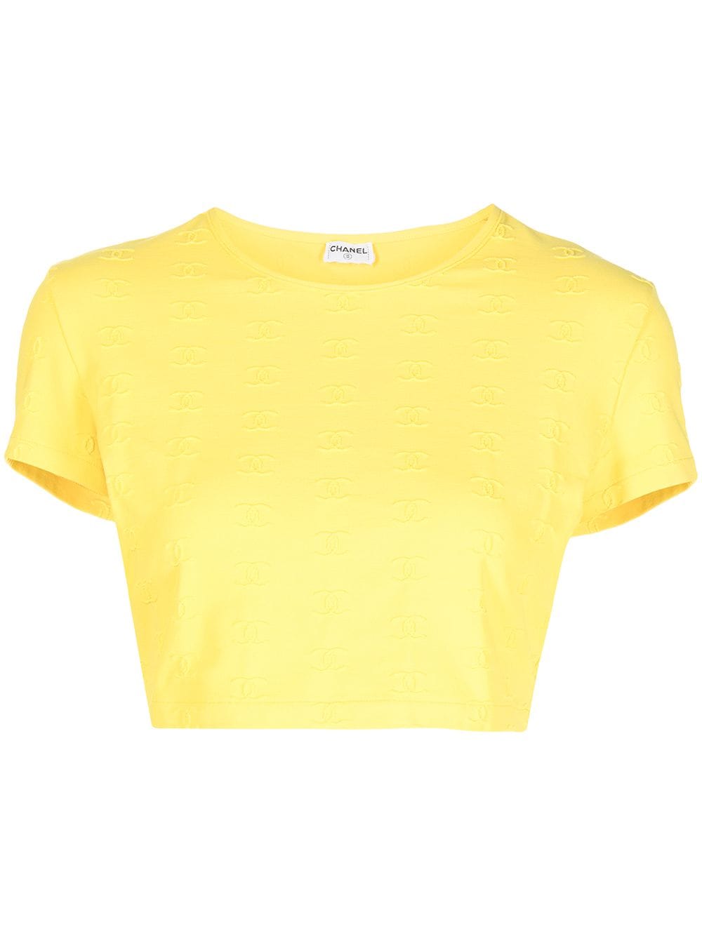 CHANEL Pre-Owned 1997 CC logo-embroidered cropped T-shirt - Yellow von CHANEL Pre-Owned