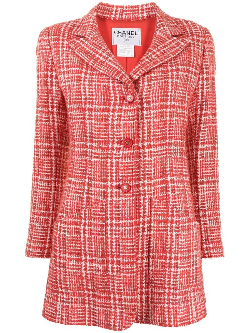 CHANEL Pre-Owned 1997 checked tweed blazer - Red von CHANEL Pre-Owned