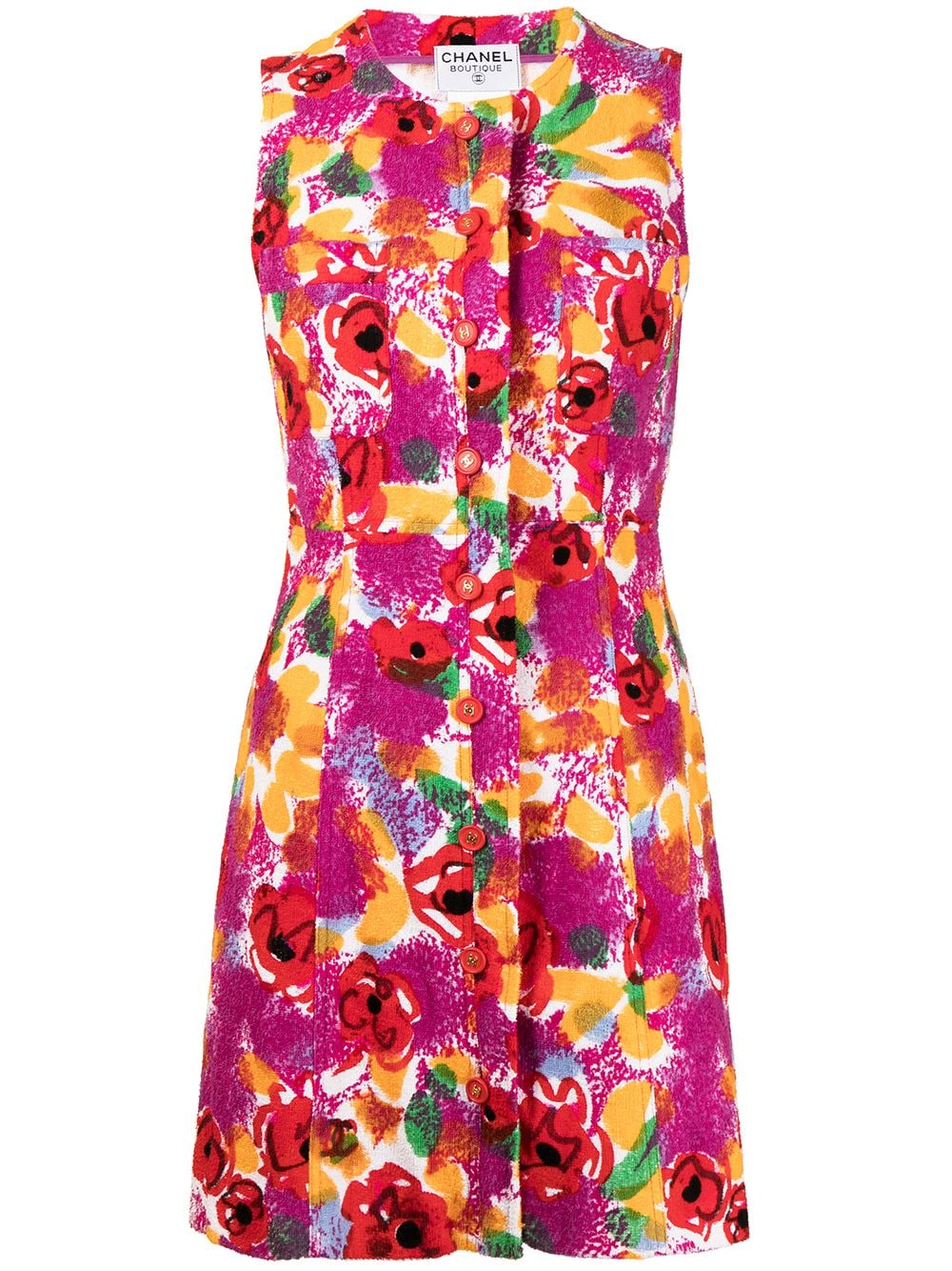 CHANEL Pre-Owned 1997 floral mini summer dress - Purple von CHANEL Pre-Owned