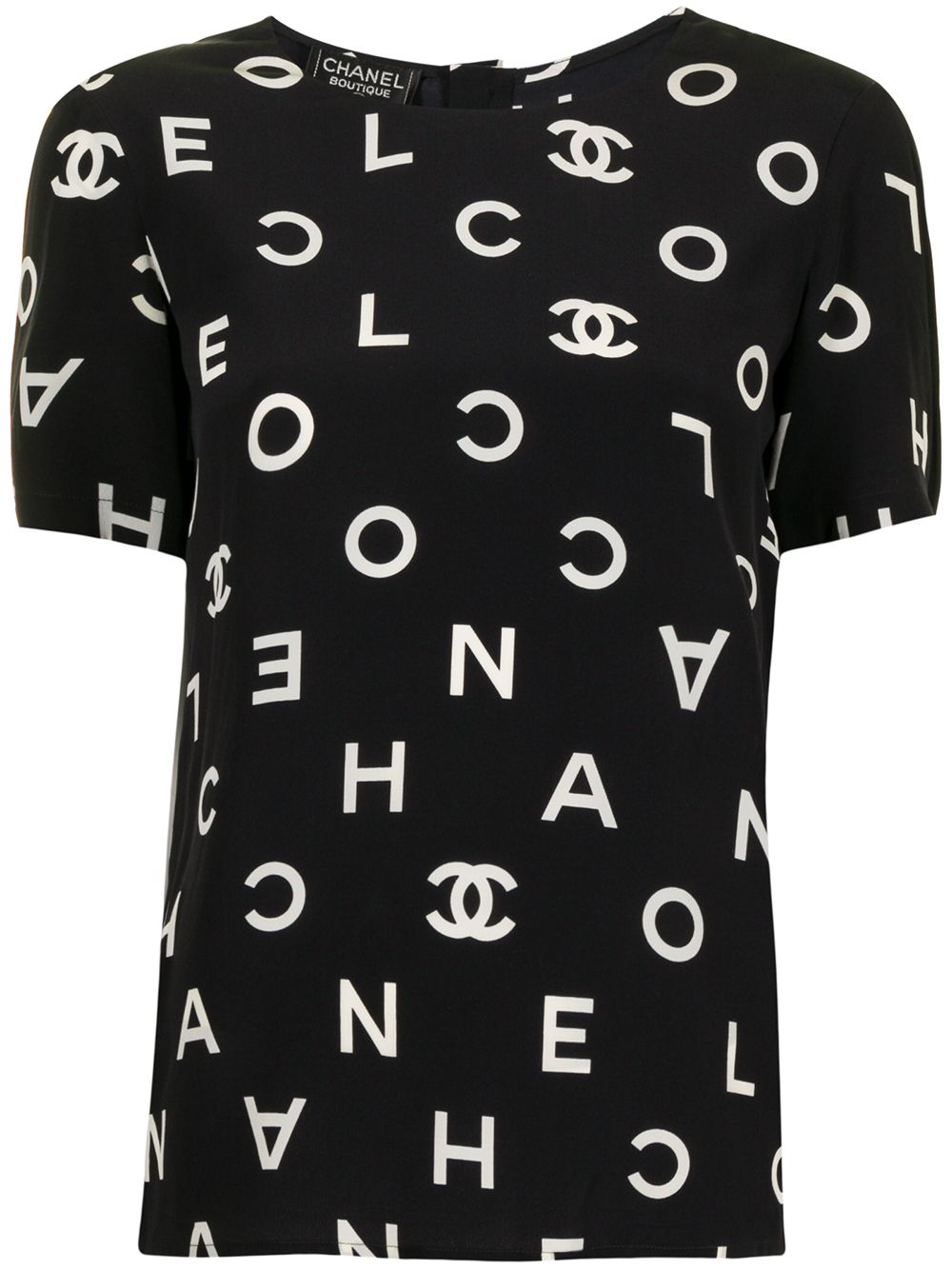 CHANEL Pre-Owned 1997 logo printed T-shirt - Black von CHANEL Pre-Owned