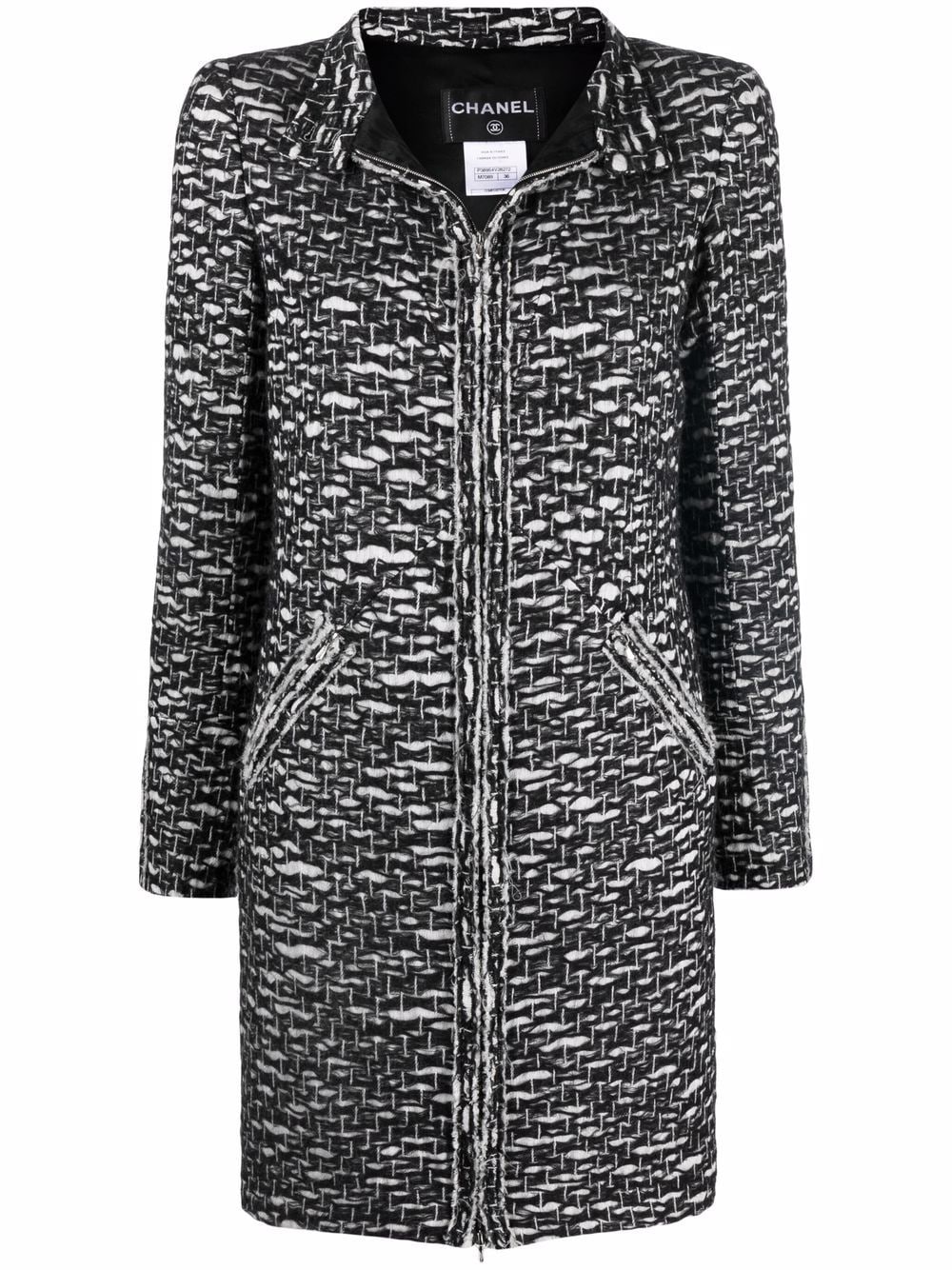 CHANEL Pre-Owned 2010 bouclé zip-up jacket - Black von CHANEL Pre-Owned