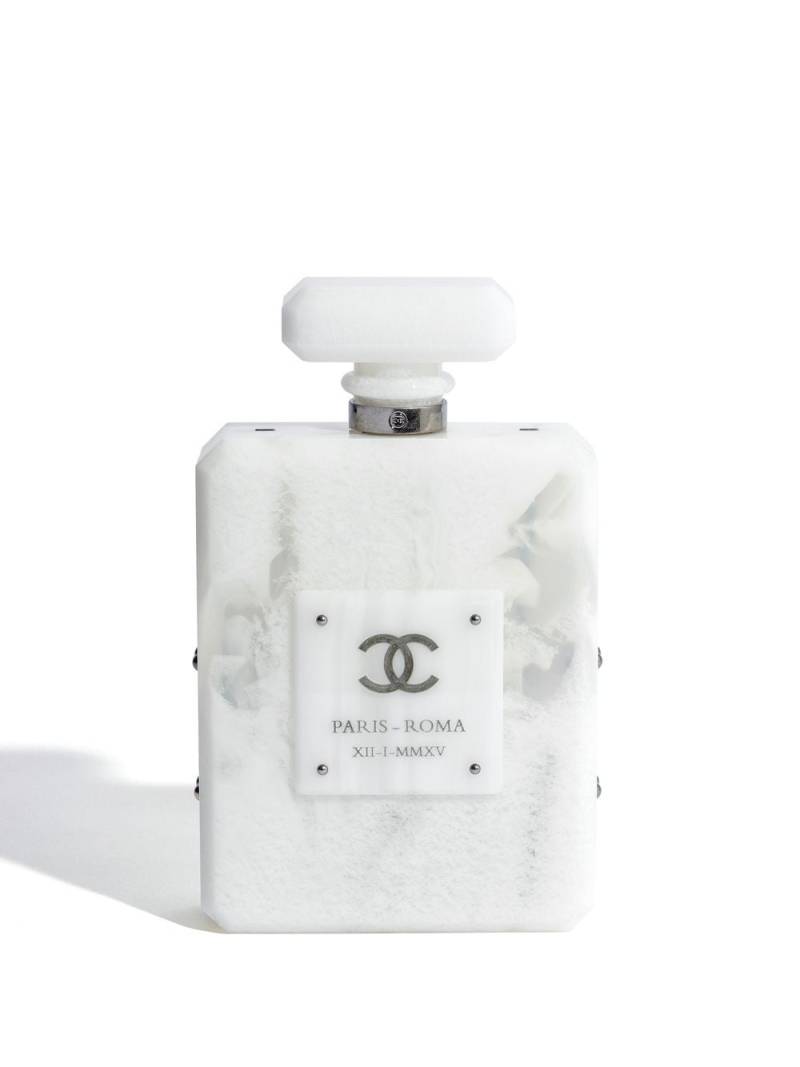 CHANEL Pre-Owned 2016 Paris-Roma Nº5 Perfume Bottle mini bag - White von CHANEL Pre-Owned