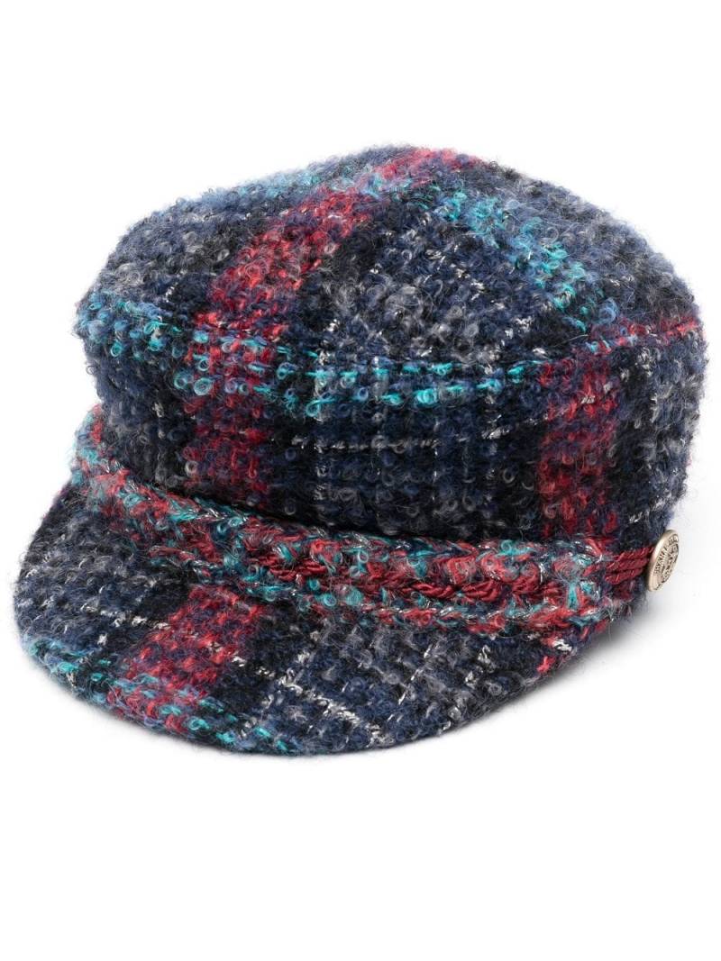 CHANEL Pre-Owned 2018 Basco tweed paperboy cap - Blue von CHANEL Pre-Owned