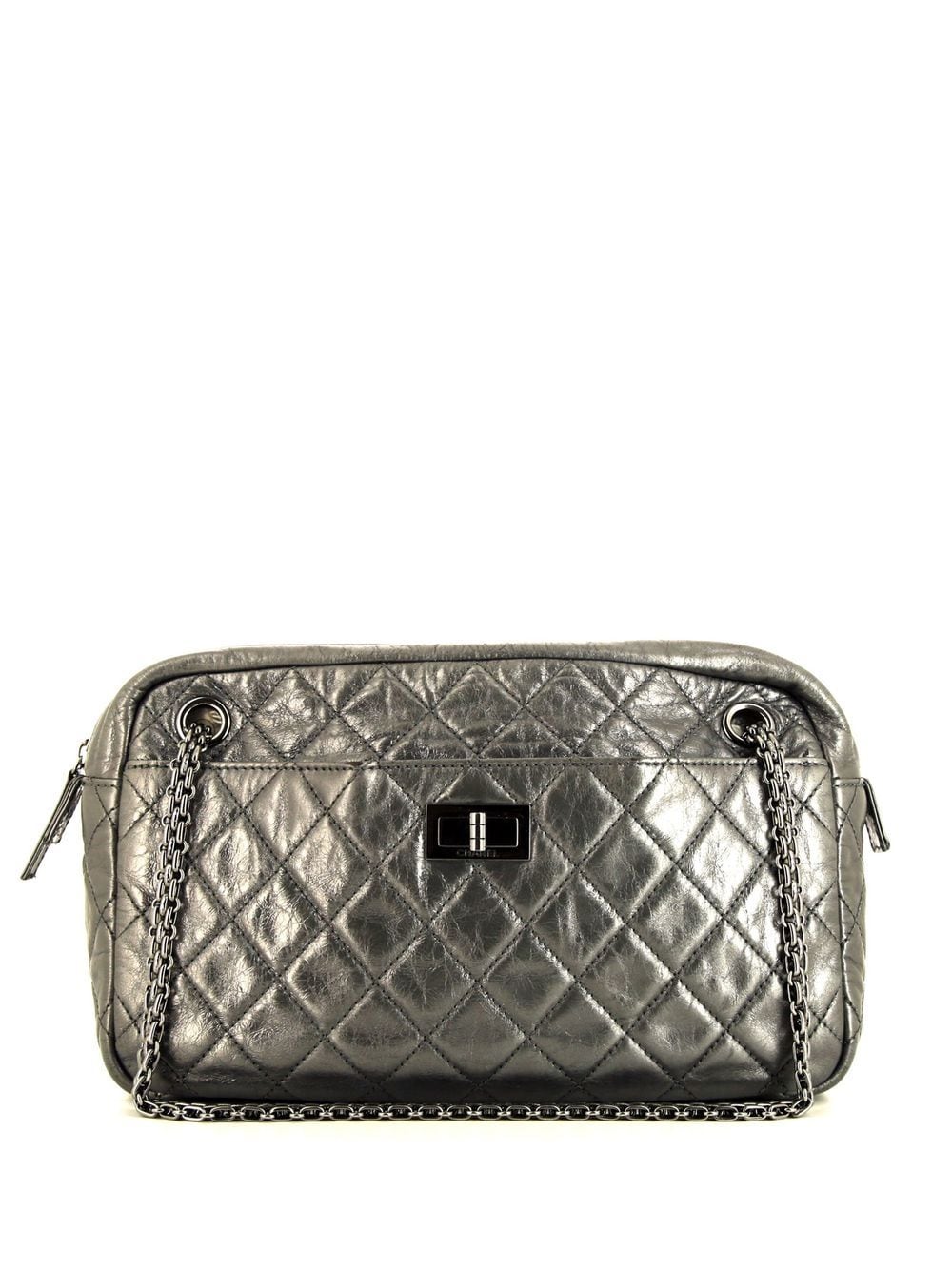 CHANEL Pre-Owned Camera metallic leather shoulder bag - Grey von CHANEL Pre-Owned