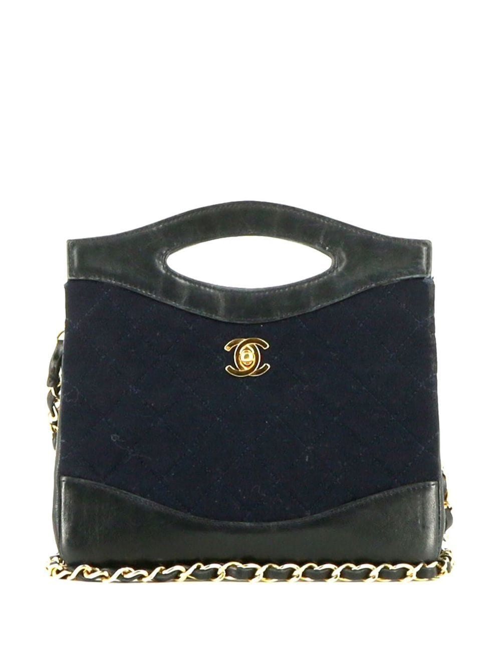 CHANEL Pre-Owned diamond-quilted CC turn-lock 31 two-way bag - Blue von CHANEL Pre-Owned