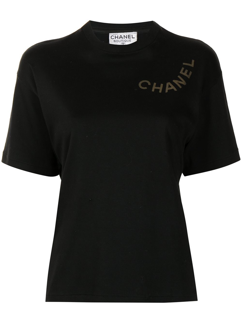 CHANEL Pre-Owned 1990s logo print T-shirt - Black von CHANEL Pre-Owned