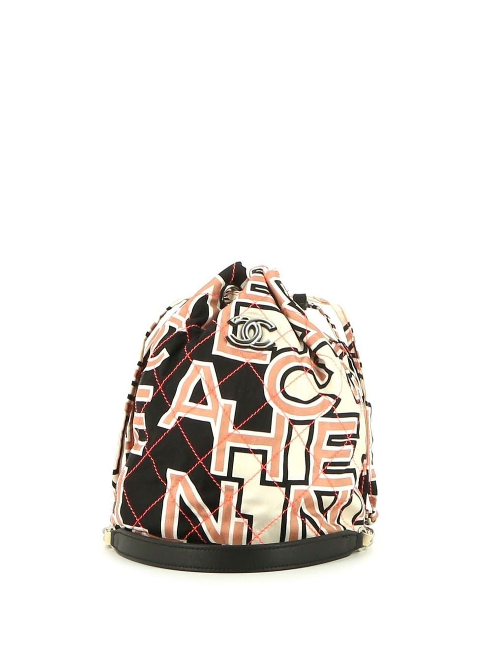 CHANEL Pre-Owned 2010s logo print diamond-quilted bucket bag - Pink von CHANEL Pre-Owned