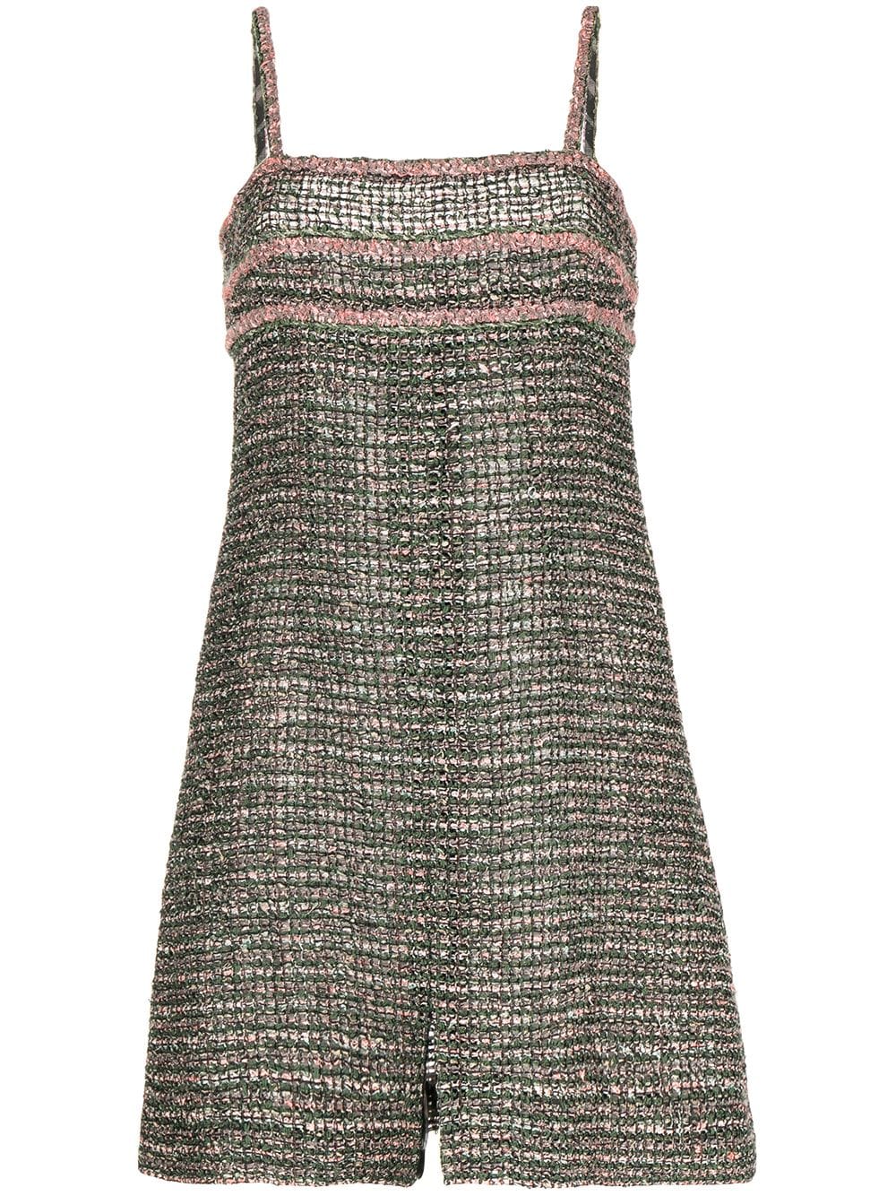 CHANEL Pre-Owned tweed sleeveless minidress - Green von CHANEL Pre-Owned