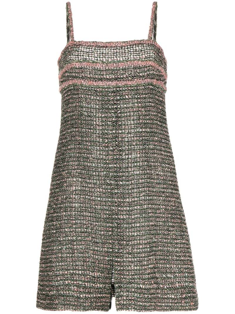 CHANEL Pre-Owned tweed sleeveless minidress - Green von CHANEL Pre-Owned