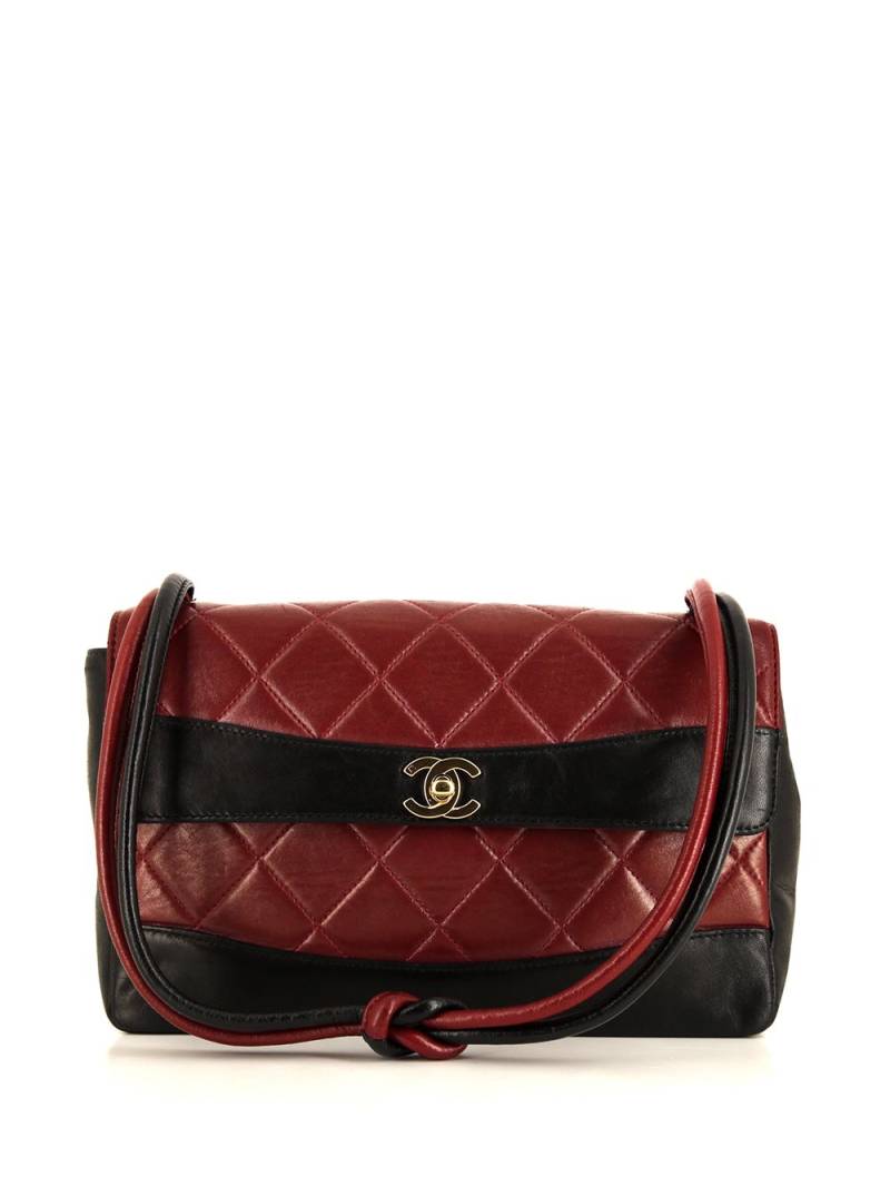 CHANEL Pre-Owned two-tone diamond-quilted shoulder bag - Red von CHANEL Pre-Owned