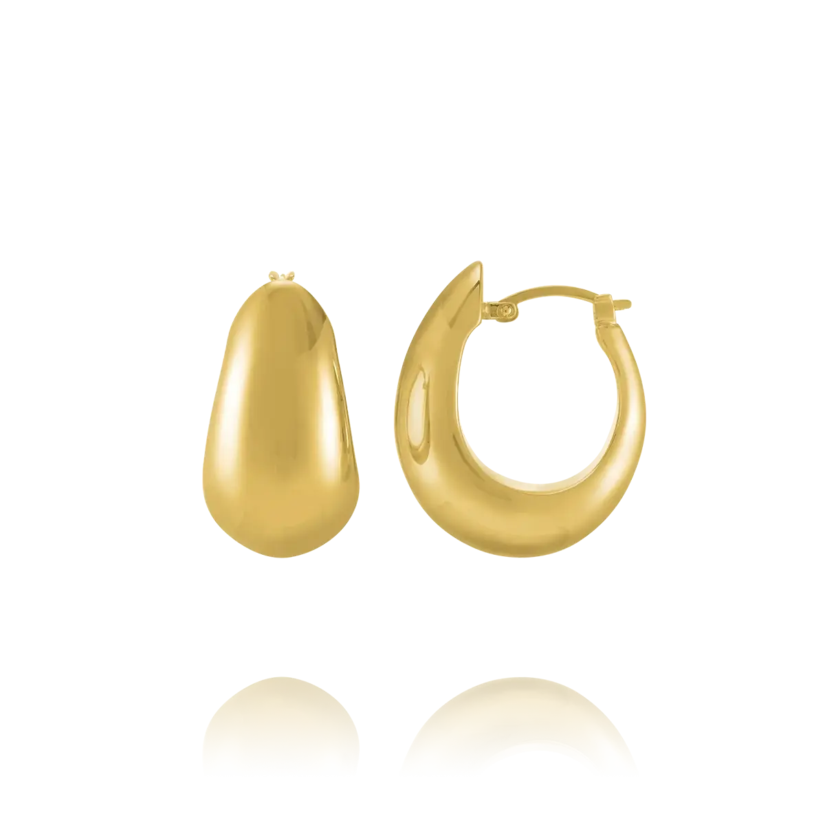 Formes Tropfen-creolen Aus Goldenem Silber Damen Gold 3cm von Charles Garnier