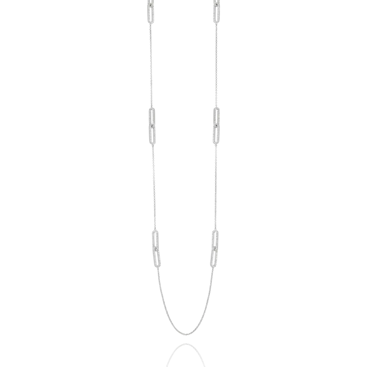 Styles Lange Halskette Aus Silber Und Zirkonoxiden Damen Silber 90cm von Charles Garnier