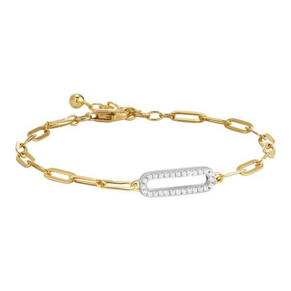 Zweifarbiges Styles-armband Aus Goldsilber Und Zirkonoxiden Damen Gold 18+2CM von Charles Garnier