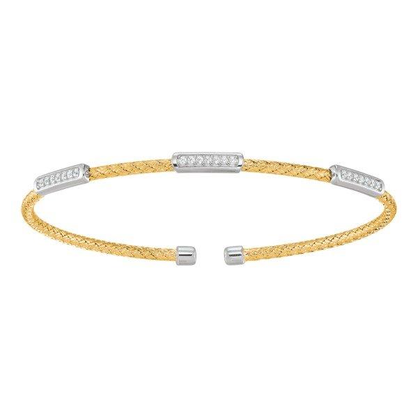 Zweifarbiges Silberarmband Damen  6cm von Charles Garnier