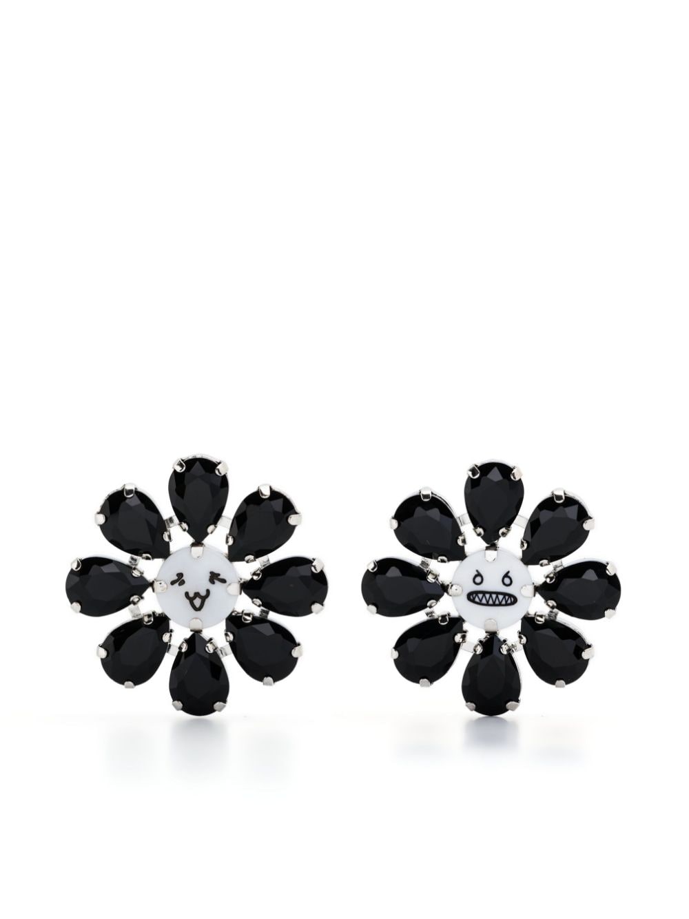 Charles Jeffrey Loverboy Crazy Daizy glass-crystal earrings - Black von Charles Jeffrey Loverboy