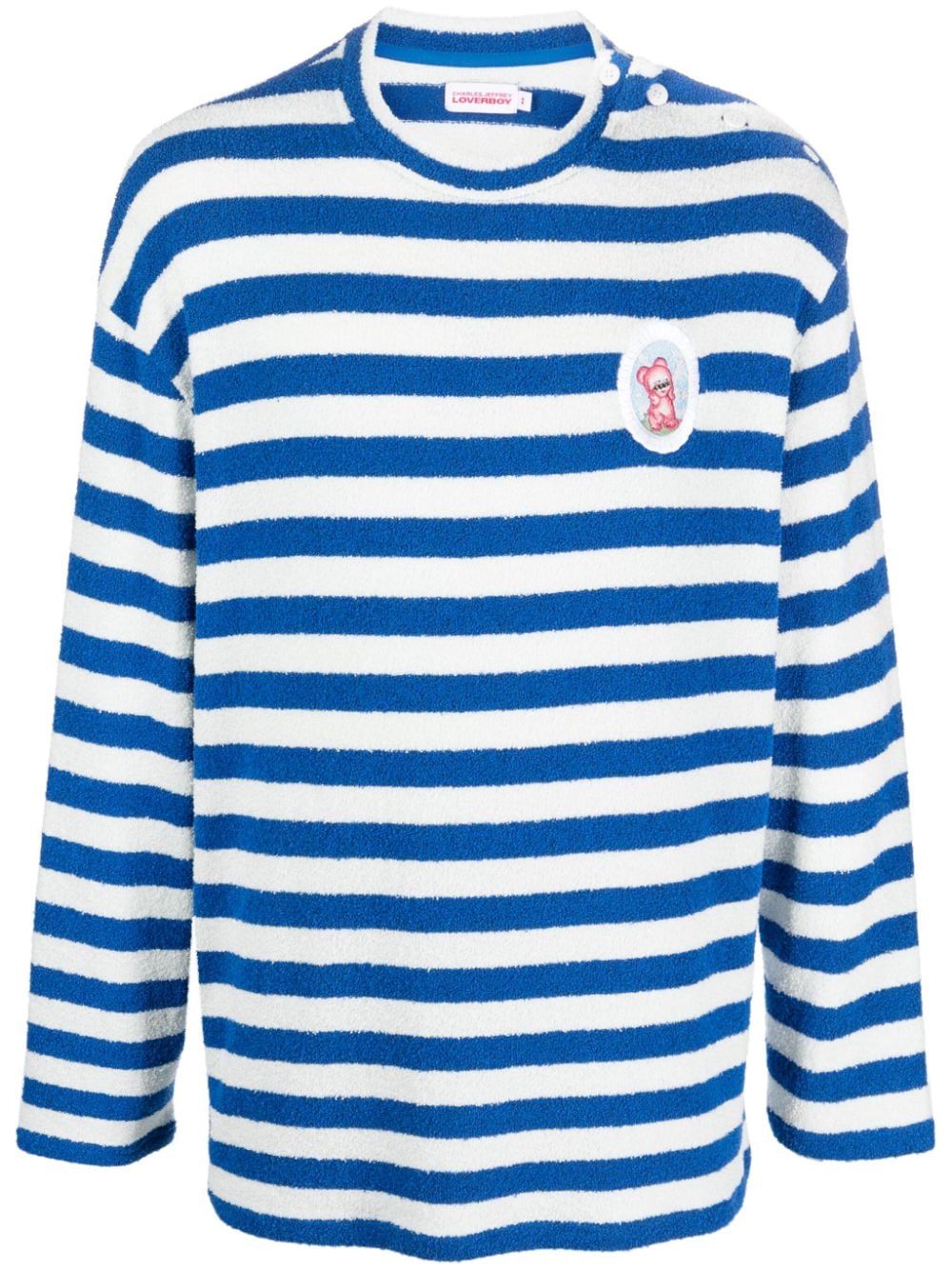 Charles Jeffrey Loverboy Envelope Neck striped sweatshirt - Blue von Charles Jeffrey Loverboy
