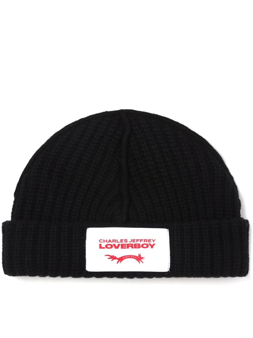 Charles Jeffrey Loverboy logo-patch chunky-knit beanie - Black von Charles Jeffrey Loverboy