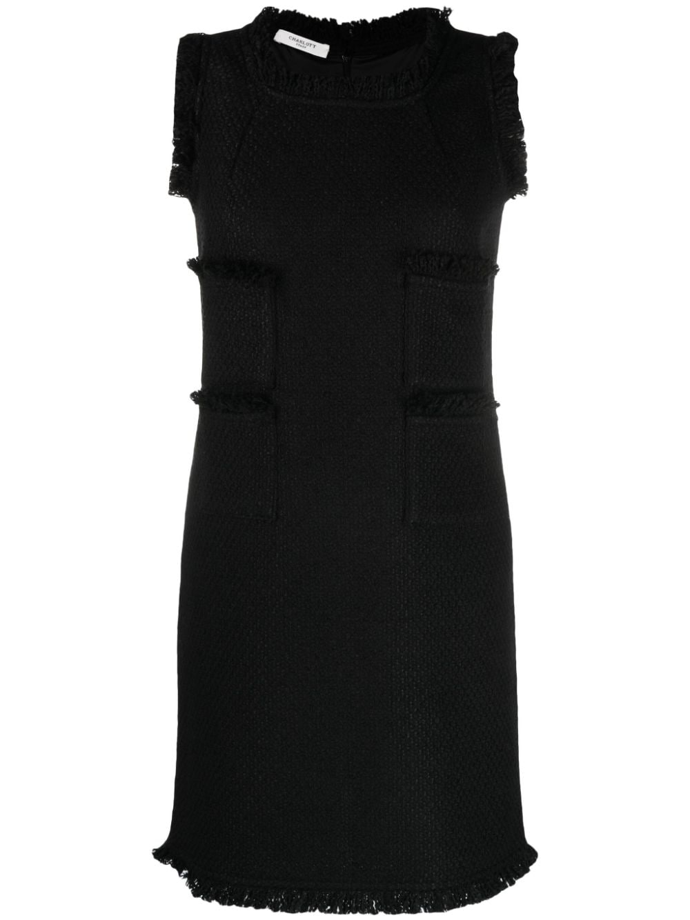 Charlott fringe-trim knitted mid dress - Black von Charlott