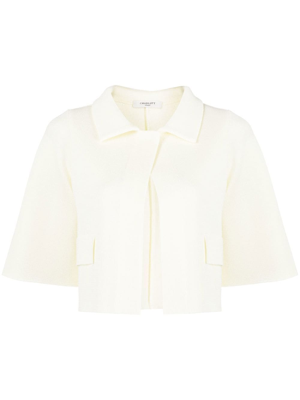 Charlott short-sleeve knitted jacket - Neutrals von Charlott