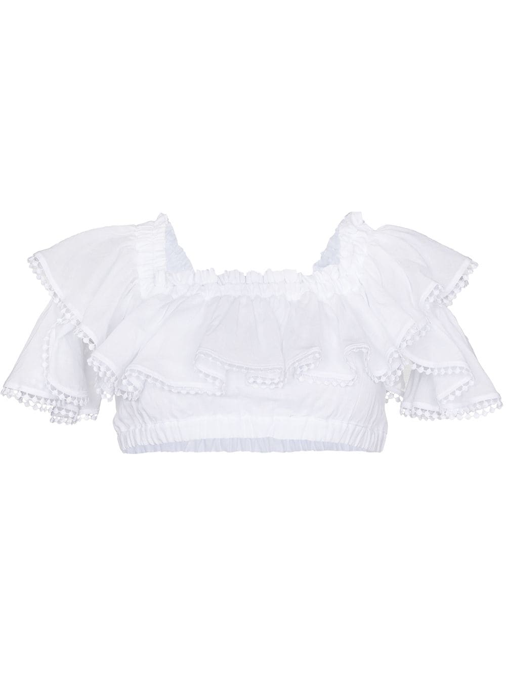 Charo Ruiz Ibiza Cata off-shoulder crop top - White von Charo Ruiz Ibiza